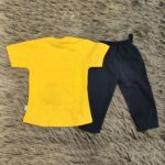 تیشرت شلوارک دخترانه طرح گربه و لیوان