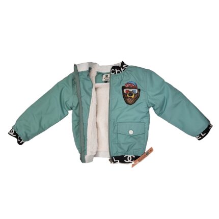 کاپشن یاسمین مدل خلبانی طرح سگ و خرس